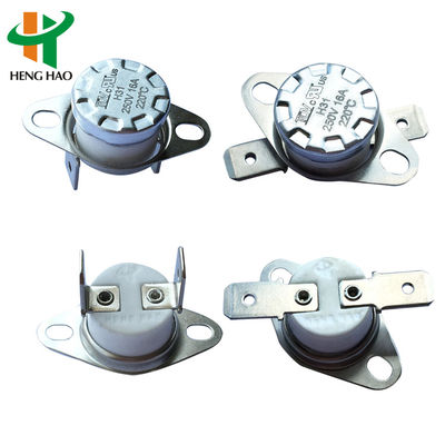 Termostato bimetallico KSD301 per controllo temperatura con 100000 cicli, intervallo 0-250℃ e contatti normalmente chiusi/aperti